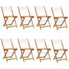 vidaXL Garden Chair Set of 8 Cream White Solid Acacia Wood Standard