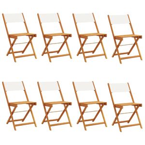vidaXL Garden Chair Set of 8 Cream White Solid Acacia Wood Standard