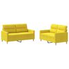 vidaXL Sofa Set Light Yellow Fabric (100% polyester) 2-Seater Sofa Set