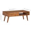 vidaXL Coffee Table Natural Wood Solid Acacia Wood Medium Coffee Table