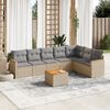 vidaXL Garden Sofa Set Beige PE rattan Large Adjustable Feet