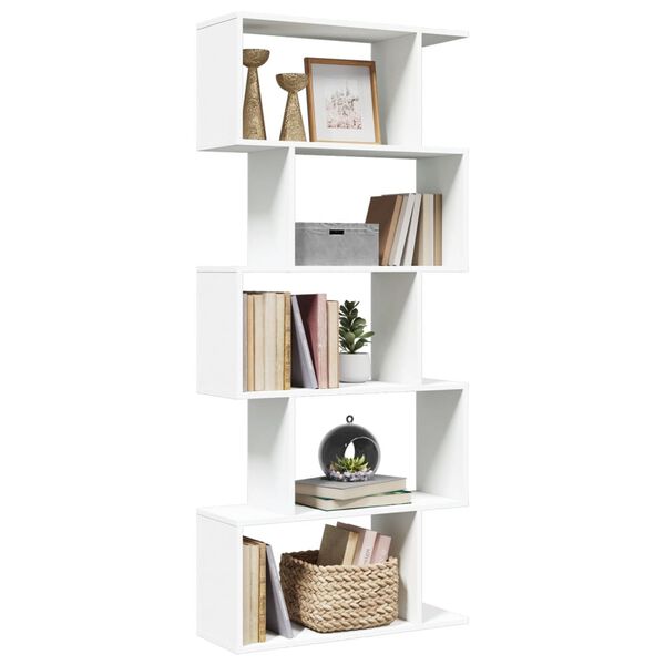 vidaXL Room Divider Bookcase White Engineered wood 27.6x9.4x63.4 in