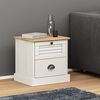 vidaXL Bedside Cabinet White Solid Pine Wood, Engineered Wood, Metal