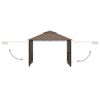 vidaXL Gazebo with Double Extending Roofs 9.8'x9.8'x9' Taupe 0.6 oz/ft²