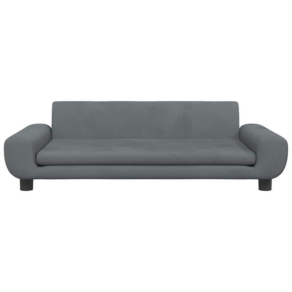 vidaXL Kids Sofa Dark Grey Velvet (100% polyester), solid pine wood, plastic