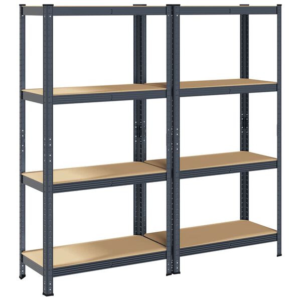 vidaXL 4-Layer Storage Shelves 2 pcs Anthracite Steel&Engineered Wood