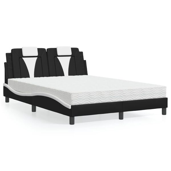 vidaXL Bed Black and White