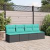 vidaXL Garden Sofa Black, Blue