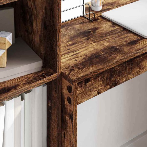 vidaXL Desk Smoked Oak 31.50 x 15.75 x 29.92 in