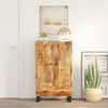vidaXL Highboard Natural Mango, Black Iron Solid Mango Wood, Iron Medium