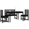 vidaXL Garden Dining Set Black Solid pine wood Medium Durable
