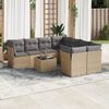 vidaXL Garden Sofa Set Beige PE Rattan Large UV-resistant materials