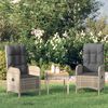 vidaXL Outdoor Chair Grey Poly rattan and steel Ergonomic