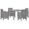 vidaXL Garden Dining Set 5 pcs Light Grey Polt rattan
