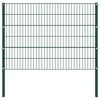 vidaXL Fence Panel with Posts Iron 69.5"x47.2" Green