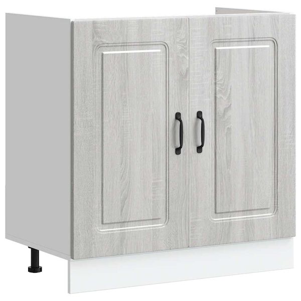 vidaXL Sink Base Cabinet Grey Sonoma Engineered Wood Adjustable Feet