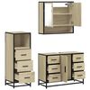 vidaXL Bathroom Furniture Set Sonoma Oak Engineered Wood Medium
