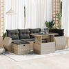 vidaXL Garden Sofa Set Light Gray PE Rattan Large Removable Covers
