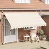 vidaXL Retractable Awning Cream Polyester 157.5 in wide Retractable