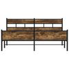 vidaXL Bed Frame Smoked oak Steel, engineered wood 79 x 79 in Bed Frame
