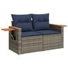 vidaXL 9 Piece Patio Sofa Set with Cushions Grey Poly Rattan (US only)