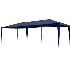vidaXL Party Tent Blue PE roof, steel frame Large Collapsible