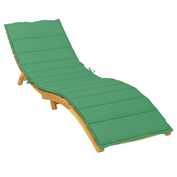 vidaXL Sun Lounger Cushion Green Oxford fabric 78.7 x 27.6 x 1.2 in