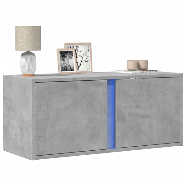 vidaXL TV Wall Cabinet Concrete grey Engineered wood Medium