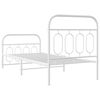 vidaXL Bed Frame White Steel Twin Bed Frame Rectangular Modern