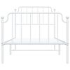 vidaXL Bed Frame White Powder-Coated Steel Twin Durable Bed Frame