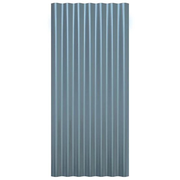 vidaXL Roof Panels 36 pcs Galvanized Steel Gray 31.5"x14.2"