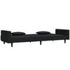vidaXL Sofa Bed Black Velvet, wood, plastic 2-Seater