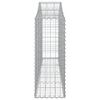 vidaXL Gabion Basket Set of 12 Silver Galvanized iron Medium Durable