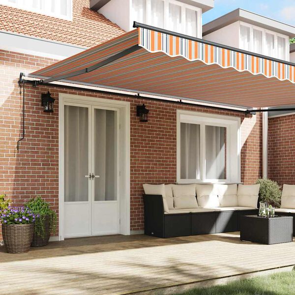 vidaXL Retractable Awning Multicolour 196.85" x 118.11