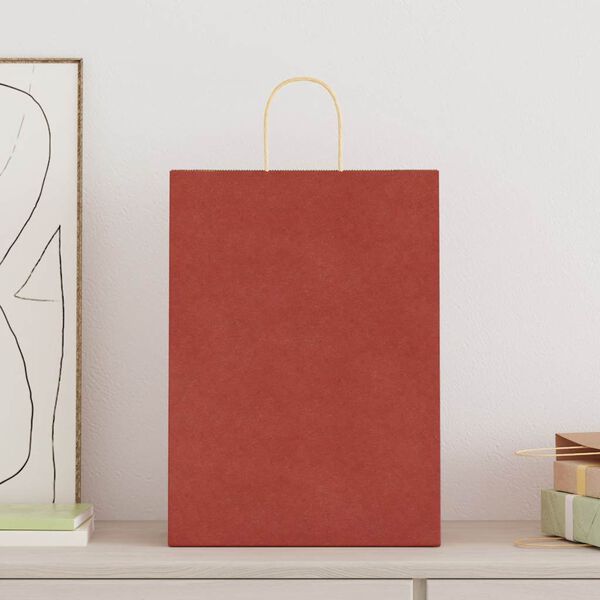 vidaXL Paper Bags 50 pcs with Handles Red 32x17x44 cm