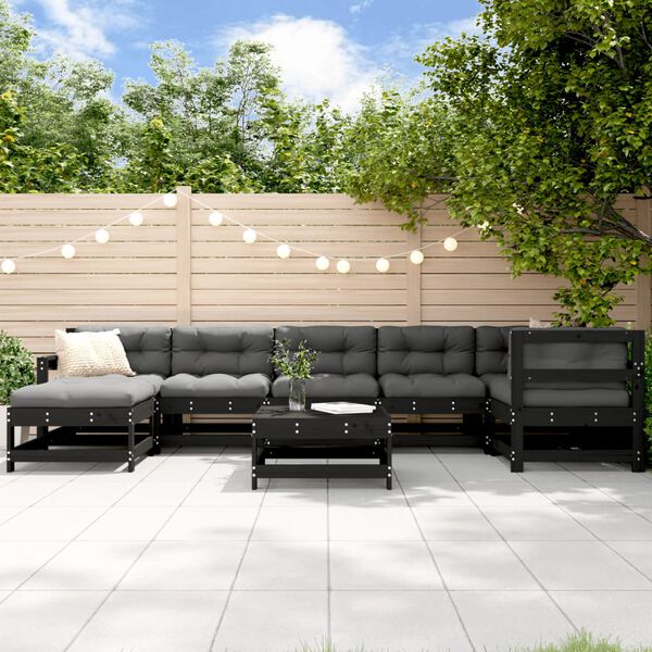 vidaXL Garden Lounge Set Black