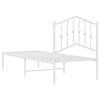 vidaXL Bed Frame White Powder-Coated Steel Small Single Bed Frame