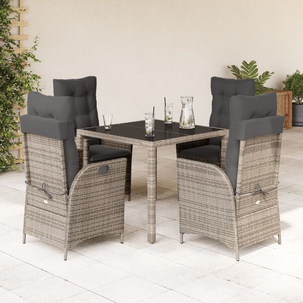 vidaXL Garden Dining Set Gray, Dark Gray