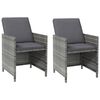 vidaXL Garden Chair and Stool Set of 4 Grey PE rattan Compact Durable