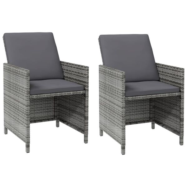 vidaXL Garden Chair and Stool Set of 4 Grey PE rattan Compact Durable