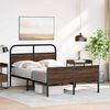 vidaXL Bed Frame Brown Oak Steel Full Rectangular Traditional