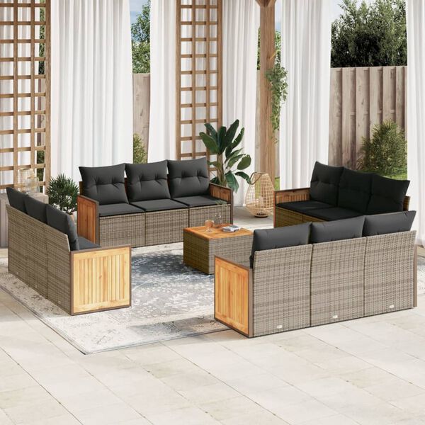vidaXL Garden Sofa Set Grey