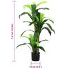 vidaXL Artificial Dracaena Tree Green PEVA, Bamboo, Plastic, Cement Medium