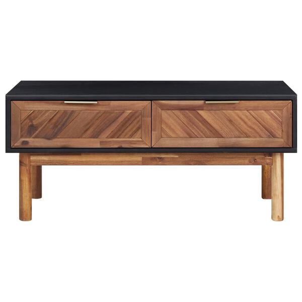 vidaXL Coffee Table Matt Black and Dark Brown