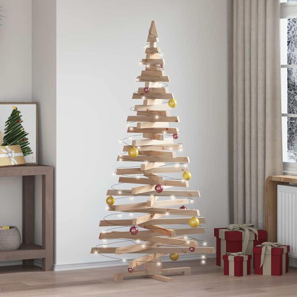 vidaXL Christmas Trees with Stand Natural 70.9" Solid pine wood