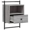 vidaXL Bedside Cabinet Set of 2 Grey Sonoma Engineered wood, Metal