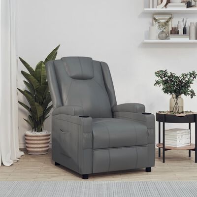 vidaXL Reclining Chair Anthracite Faux Leather