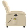 vidaXL Massage Recliner Chair Cream Fabric (100% polyester), metal, plywood