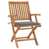 vidaXL Folding Patio Chairs with Cushions 8 pcs Solid Teak Wood