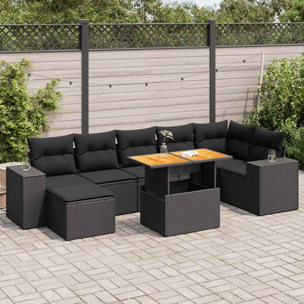 vidaXL Garden Sofa Set Black
